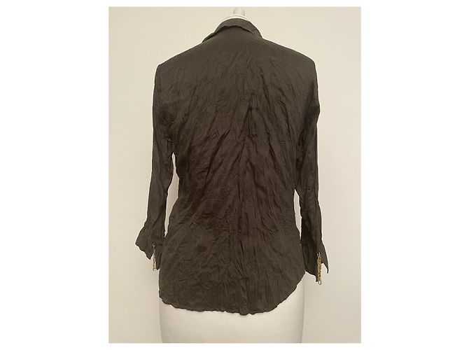 Roberto Cavalli Seidenbluse Dunkelgrau Anthrazitgrau - Ansicht 5