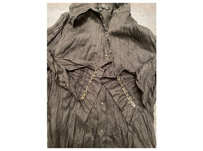Roberto Cavalli Seidenbluse Dunkelgrau Anthrazitgrau - Ansicht 6