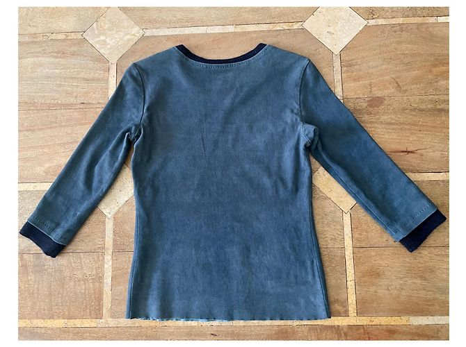 Top Stouls in camoscio elasticizzato blu - Taglia S - vista 2