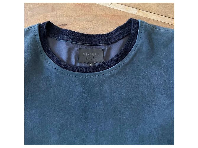 Top Stouls in camoscio elasticizzato blu - Taglia S - vista 3