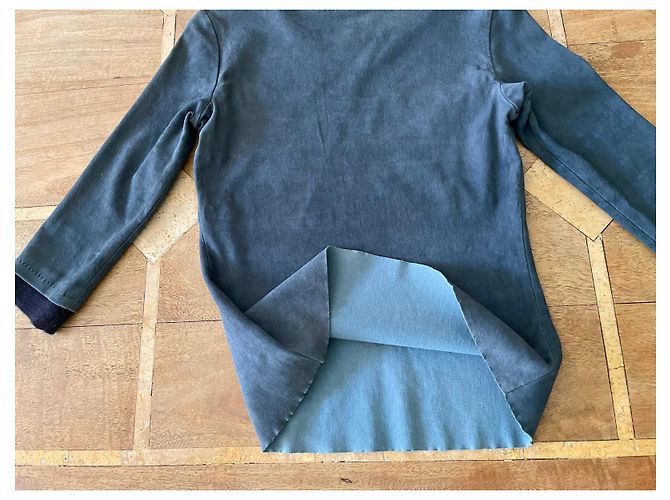 Top Stouls in camoscio elasticizzato blu - Taglia S - vista 4