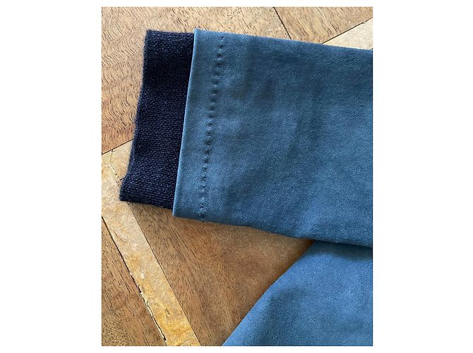 Top Stouls in camoscio elasticizzato blu - Taglia S - vista 6