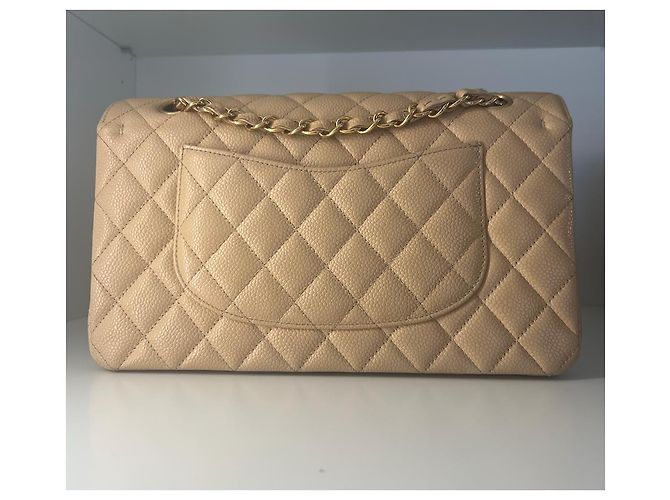 Timeless Chanel Aba Clássica - Média Bege - vista 2