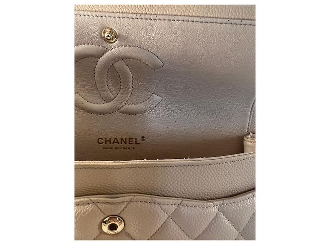 Timeless Chanel Aba Clássica - Média Bege - vista 8