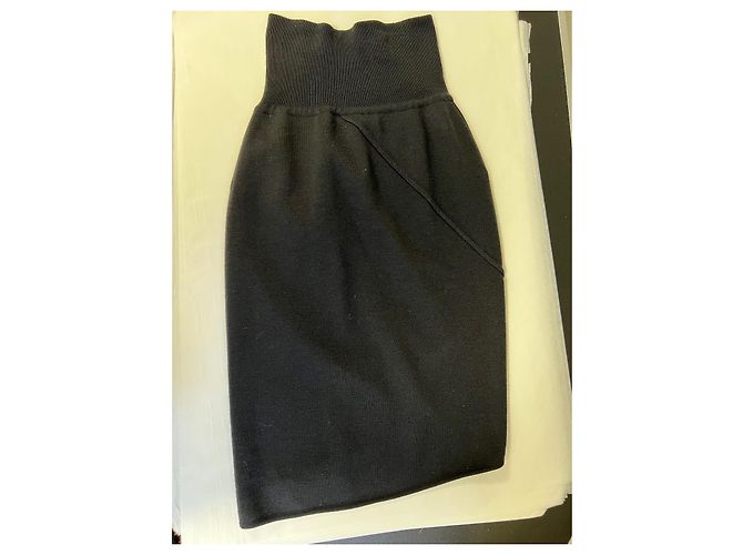 Alaïa Rock aus Wolle schwarz hoch tailliert mittellang - Ansicht 2