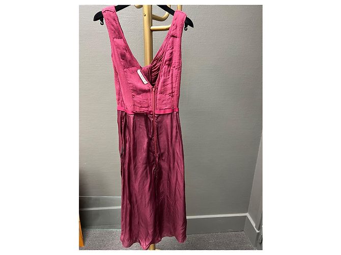 Vestido Prada de seda drapeado rojo oscuro Burdeos - vista 6