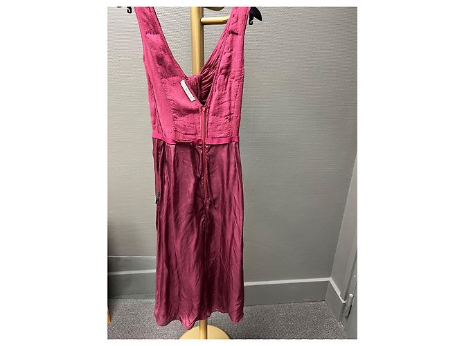 Vestido Prada de seda drapeado rojo oscuro Burdeos - vista 8