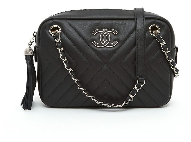 Timeless Chanel SPINA DI PESCE NERO OPACO CLASSICO SENZA TEMPO Silver hardware - vista 2
