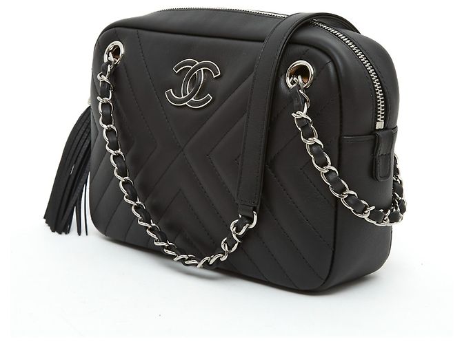 Timeless Chanel SPINA DI PESCE NERO OPACO CLASSICO SENZA TEMPO Silver hardware - vista 3