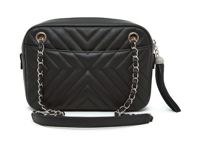 Timeless Chanel SPINA DI PESCE NERO OPACO CLASSICO SENZA TEMPO Silver hardware - vista 4