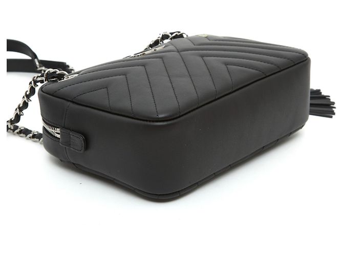 Timeless Chanel SPINA DI PESCE NERO OPACO CLASSICO SENZA TEMPO Silver hardware - vista 6