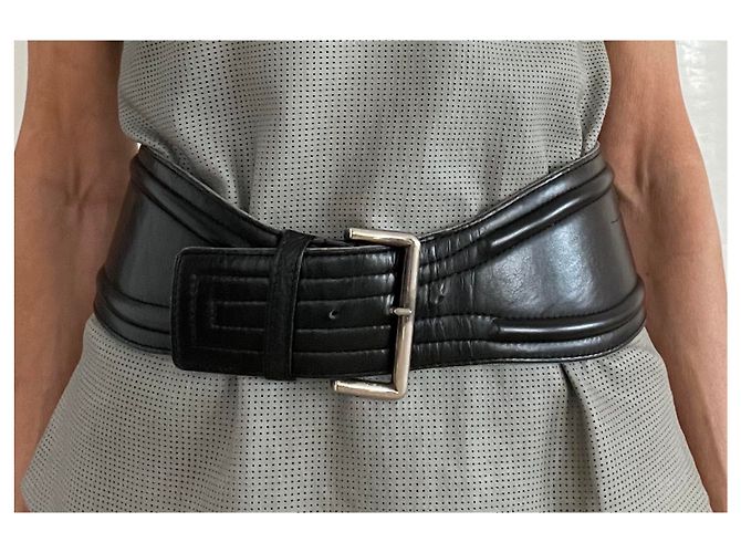 Autre Marque Cinturón de cuero negro - vista 7