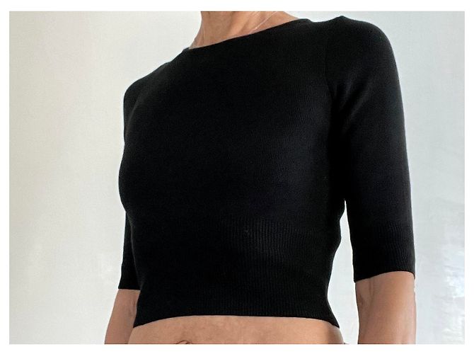 Autre Marque camisola curta 3/4 mangas Preto - vista 11