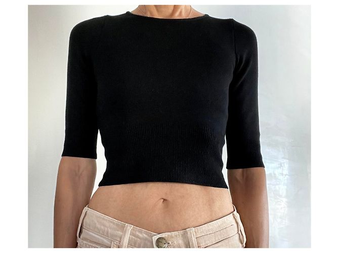Autre Marque camisola curta 3/4 mangas Preto - vista 14