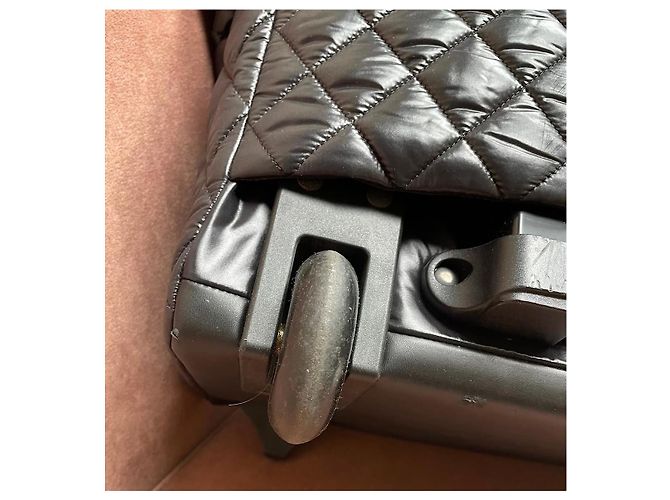 Cocoon Chanel Borsa da viaggio Trolley nera in pelle e nylon Nero Silver hardware - vista 5