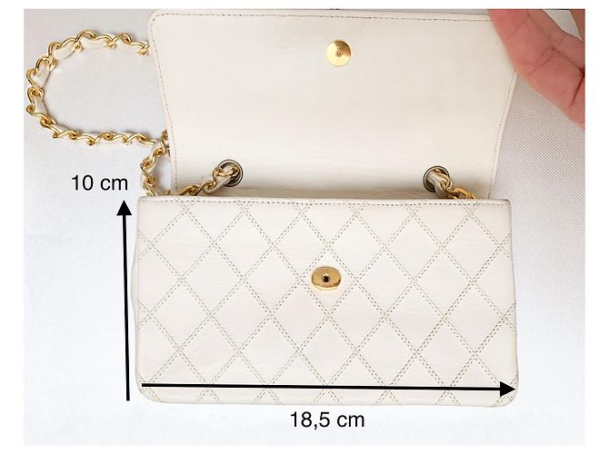 Timeless Mini-Tasche Chanel zeitloses Vintage-Weiß GHW - Ansicht 8