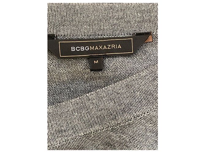 Bcbg Max Azria BCBGMaxazria Langarm-Pullover-Kleid in Grau-Schwarz-Kombination mit Farbblock - Ansicht 4