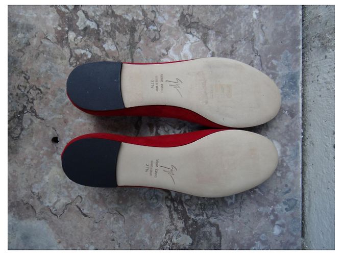 Giuseppe Zanotti Bailarinas de Cuero Rojo y Charol Roja - vista 4