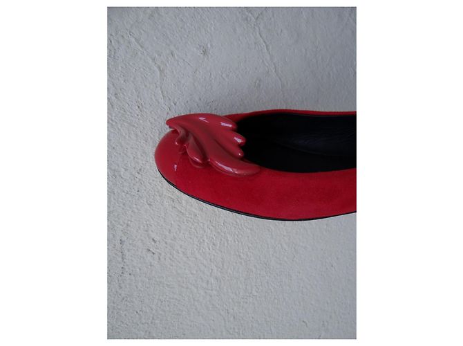Giuseppe Zanotti Bailarinas de Cuero Rojo y Charol Roja - vista 8