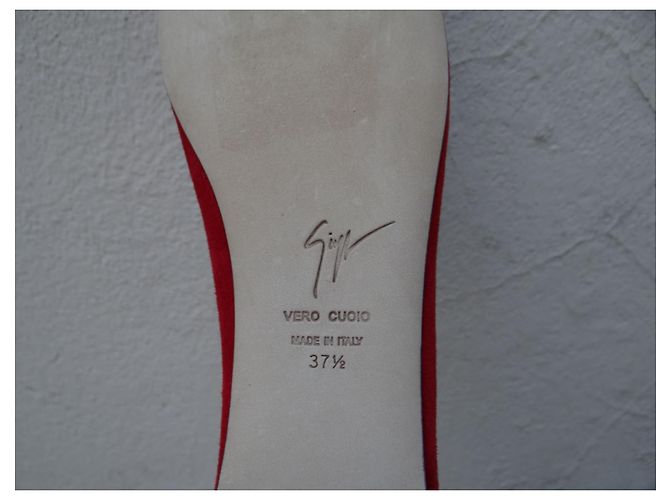 Giuseppe Zanotti Bailarinas de Cuero Rojo y Charol Roja - vista 9