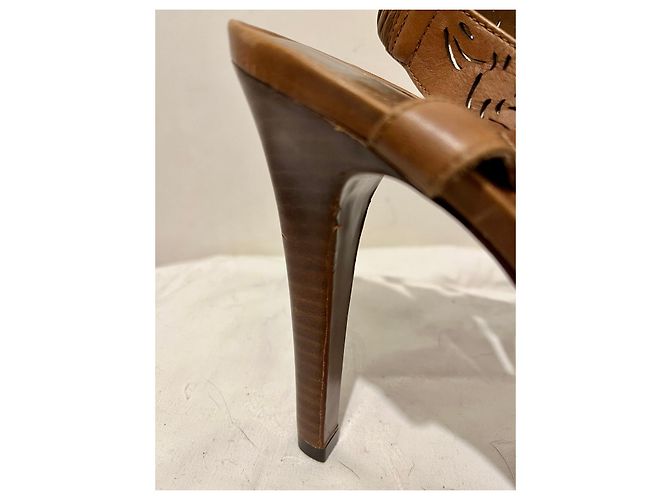 Diane Von Furstenberg Sandali DvF Iris in pelle di capra tagliata al laser Marrone - vista 7
