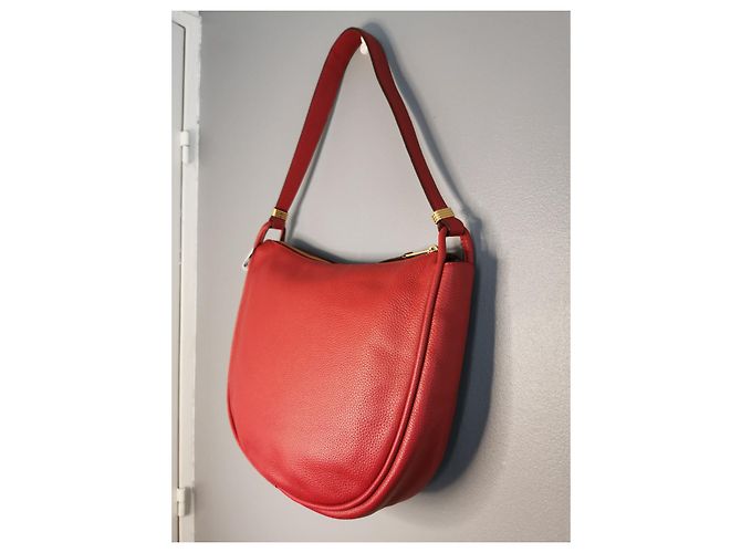 Borsa Hobo Marc Jacobs Grande in Pelle Martellata Rossa Rosso - vista 3
