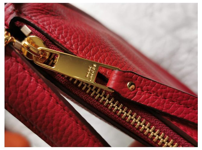 Borsa Hobo Marc Jacobs Grande in Pelle Martellata Rossa Rosso - vista 9