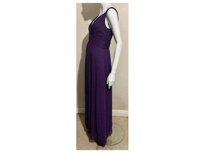 Jenny Packham Abito da sera in chiffon viola Viola scuro - vista 3