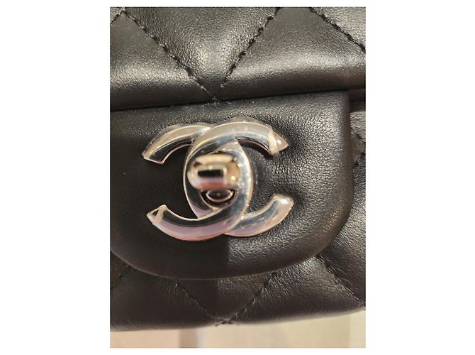 Chanel Kupplung Schwarz Silber Hardware - Ansicht 2