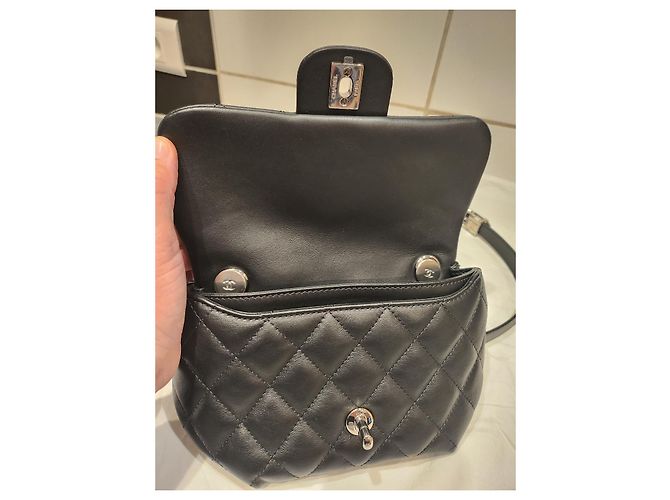 Chanel Kupplung Schwarz Silber Hardware - Ansicht 3