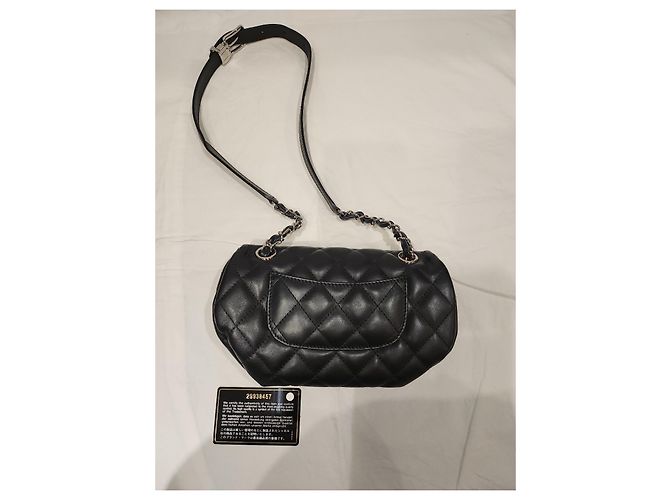Chanel Kupplung Schwarz Silber Hardware - Ansicht 4