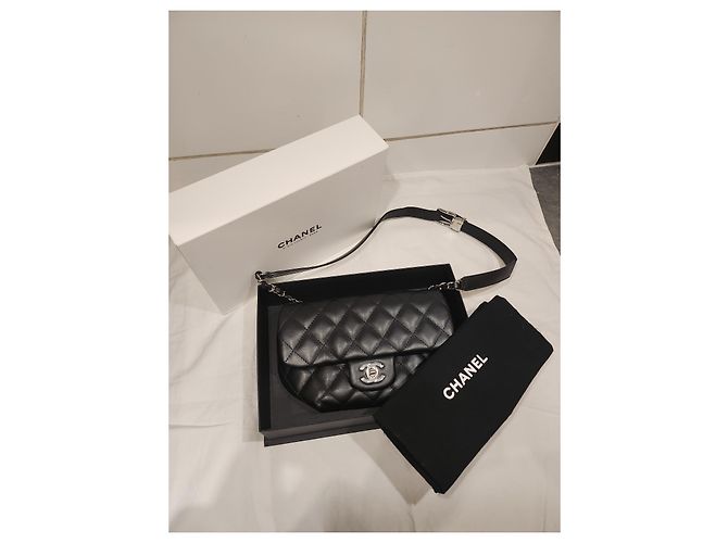 Chanel Kupplung Schwarz Silber Hardware - Ansicht 5