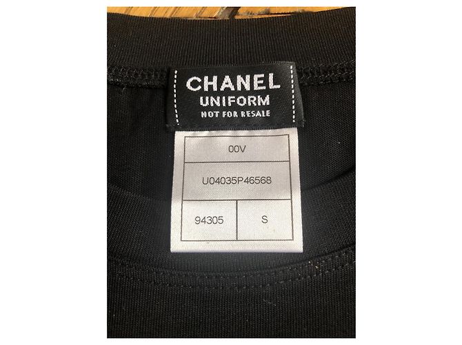 Camiseta Chanel Uniforme Negra de Algodón Negro - vista 3