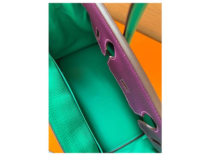 Hermès Birkin 30 Anemone Menthe Cherve Pelle Multicolore Porpora - vista 9