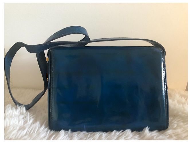 Borsa Christian Dior in vernice blu - vista 2