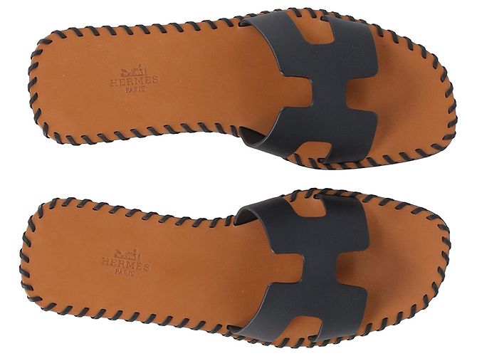 Sandali Hermès Oran in Pelle Nera Nero - vista 5