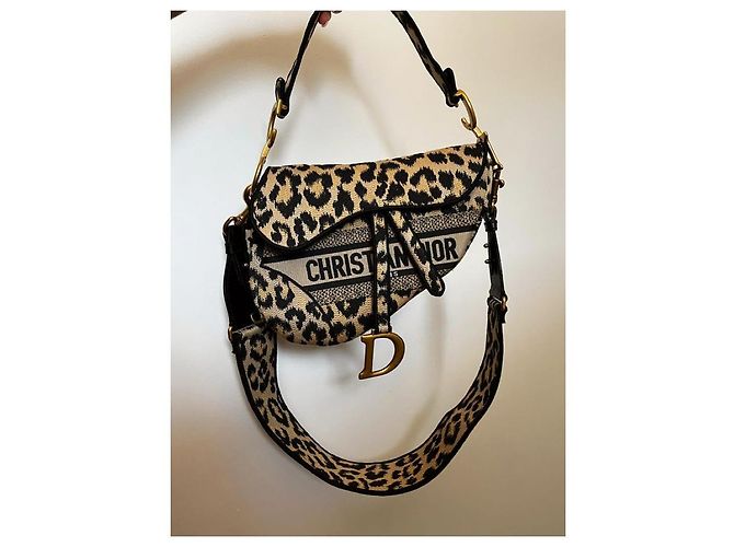 Christian Dior, Borsa Dior SADDLE ricamo leopardo Mizza modello grande new luxury - vista 11