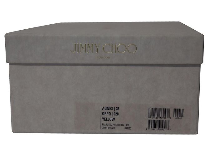Jimmy Choo Décolleté Agnes in pelle di serpente perlata in pelle gialla - vista 7