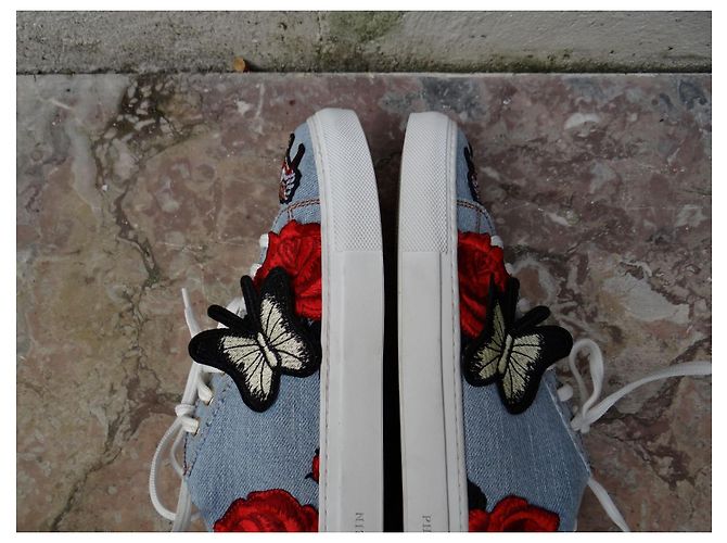 Sneakers Philipp Plein Denim Blu Rosso con Spikes Taglia 39 Multicolore Blu chiaro - vista 20