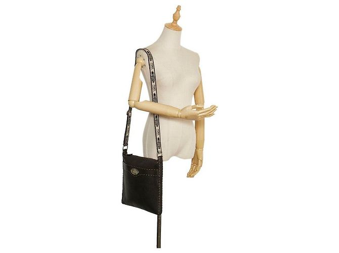 Fendi Selleria Borsa a tracolla con zip marrone - vista 10