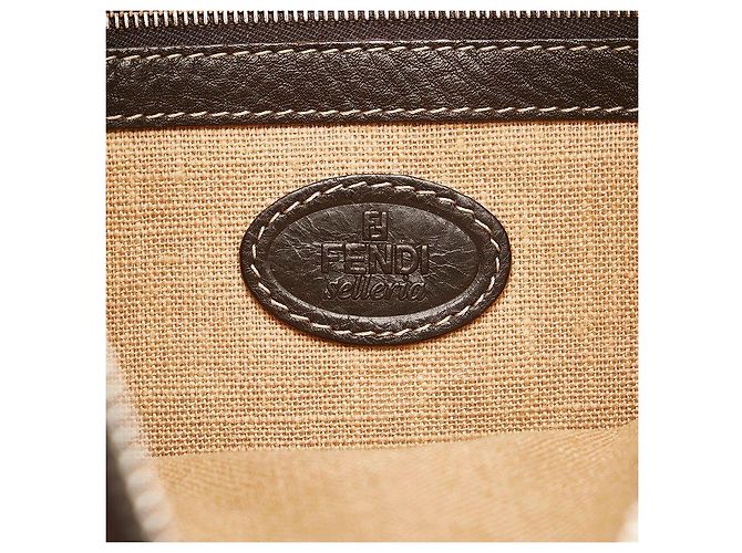 Fendi Selleria Borsa a tracolla con zip marrone - vista 7