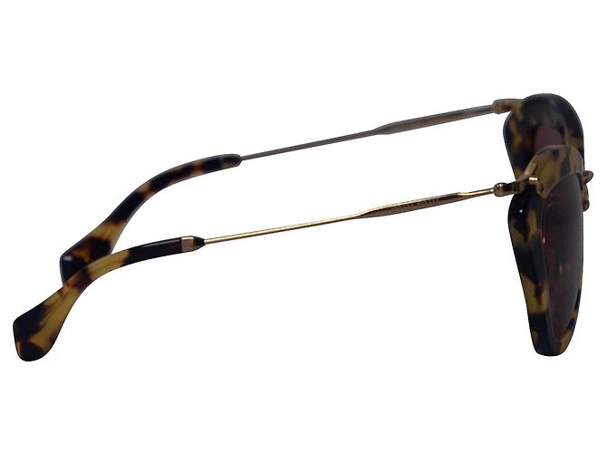 Occhiale da Sole Miu Miu Cat Eye in Acetato Havana Marrone - vista 3