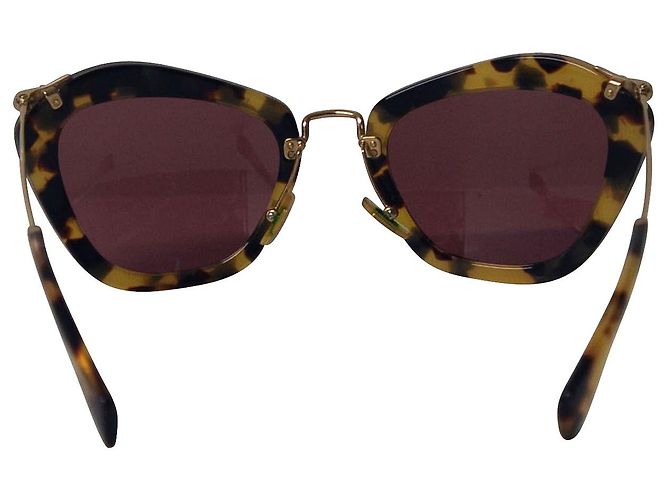 Occhiale da Sole Miu Miu Cat Eye in Acetato Havana Marrone - vista 5