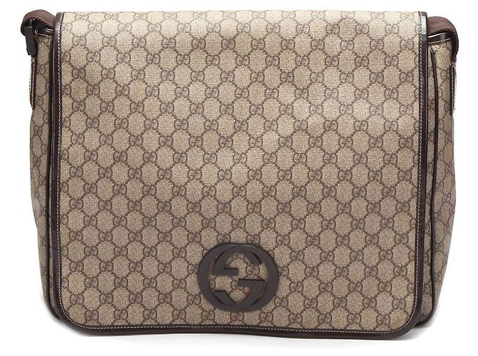 Gucci GG Supreme Interlocking G Messenger Bag marrone - vista 2