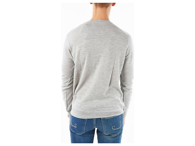 Pull Corneliani Gris en Cachemire Col V - vue 2