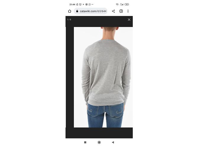 Pull Corneliani Gris en Cachemire Col V - vue 6