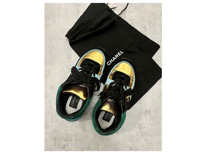 Scarpe da ginnastica Chanel 37 Nero Blu D'oro Verde scuro - vista 10