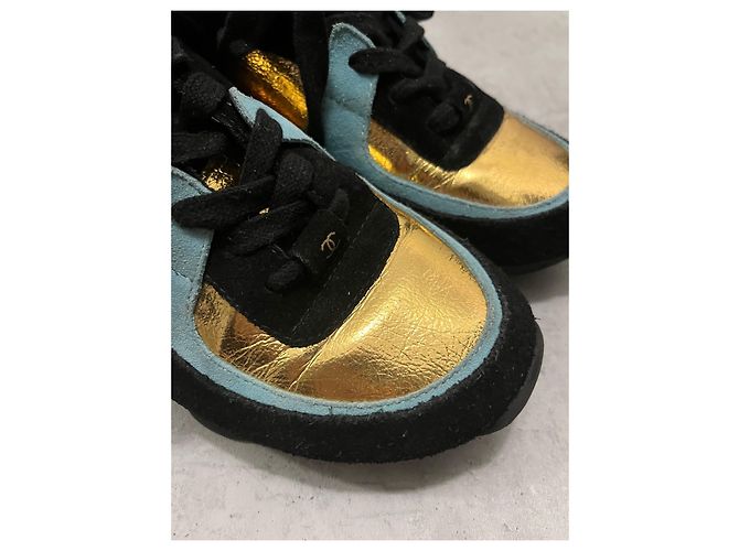 Scarpe da ginnastica Chanel 37 Nero Blu D'oro Verde scuro - vista 6