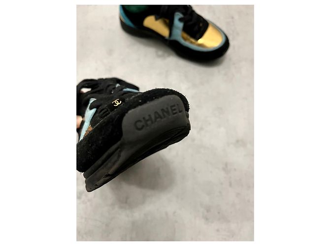 Scarpe da ginnastica Chanel 37 Nero Blu D'oro Verde scuro - vista 8