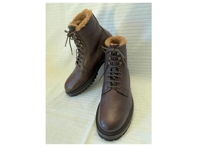 Brunello Cucinelli Botas de invierno de piel de ciervo - vista 12